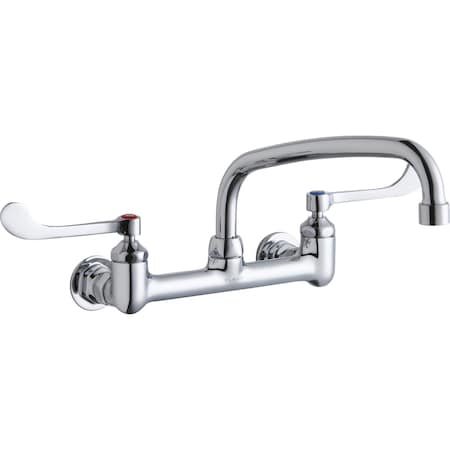 Elkay Elkay 8" Centers Wall Faucet 10" Arc Tube Spout 6" Wsbld Hdl Inlets LK940AT10T6H